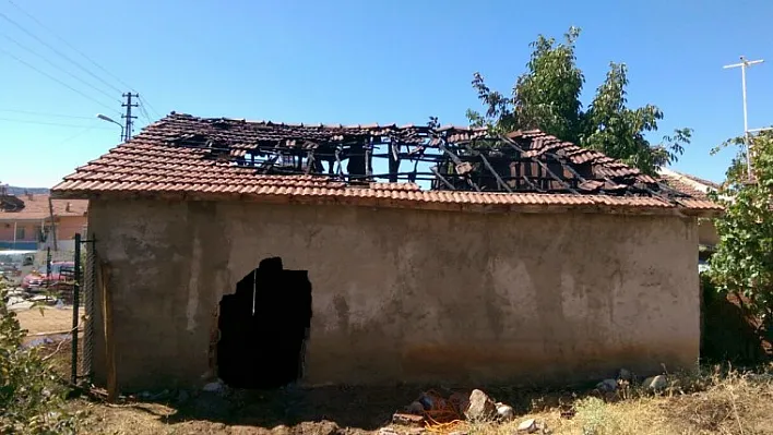 Ahırda çıkan yangında bir inek telef oldu