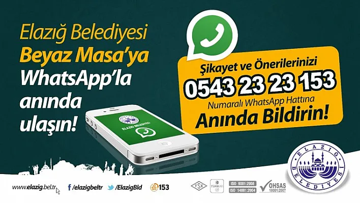 Elazığ Belediyesi Whatsapp'ta