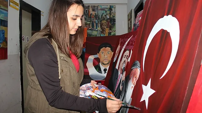 Öğrenciler 15 Temmuz'u resimlerle anlattı