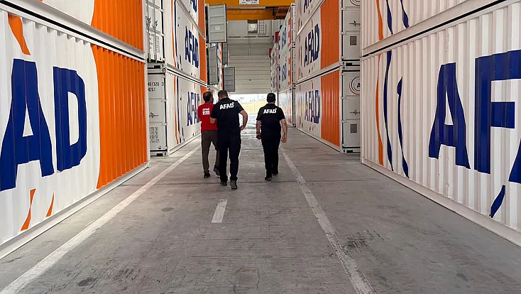 Elazığ AFAD lojistik deposunda inceleme