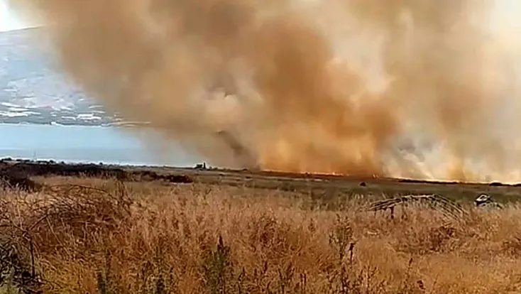 Elazığ'da otluk alanda yangın