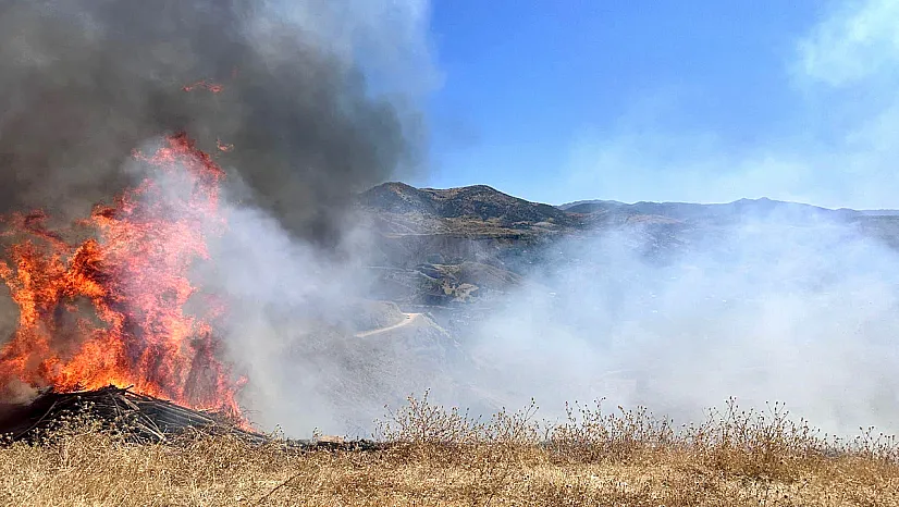 Sigara izmariti otluk alanı tutuşturdu