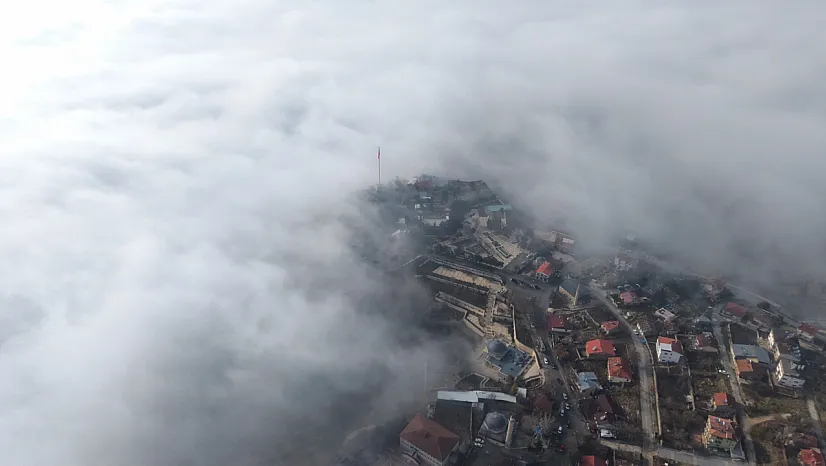 Sis tabakası dron ile görüntülendi