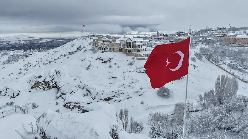 Elazığ'da kış güzelliği havadan görüntülendi