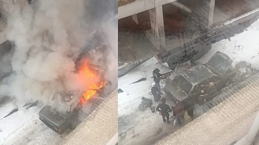 Tofaş araç alevlere teslim oldu